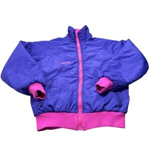 Columbia Reversible 90's Womens Jacket Purple Pink Zip Up Bomber Thinsulate M